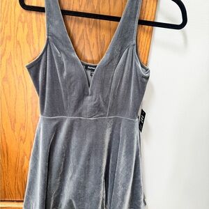 Express Gray Velvet Dress
